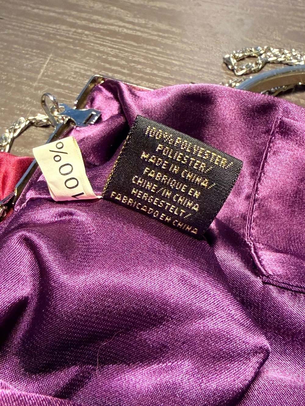 INC International Concepts Embellished Fuchsia Beaded Clutch with Chain